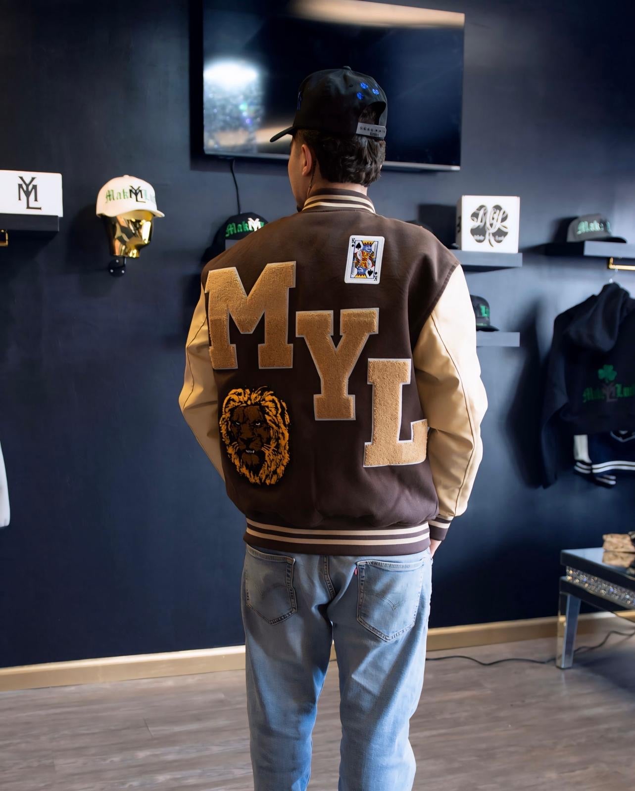 lion face varsity jacket